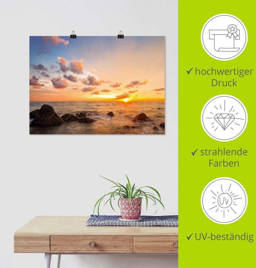 Artland Artprint Zonsondergang als artprint van aluminium artprint voor buiten artprint op linnen poster in verschillende maten. maten - Foto 3