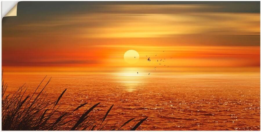 Artland Artprint Zonsondergang boven de zee als artprint op linnen poster muursticker in verschillende maten - Foto 5