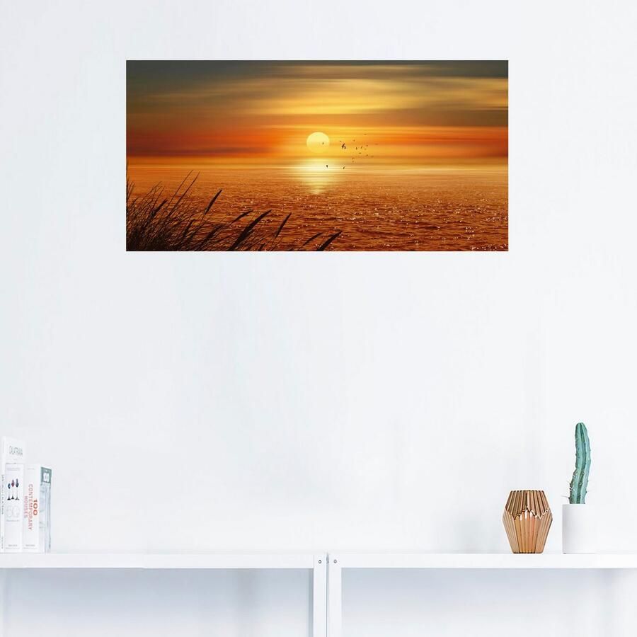 Artland Artprint Zonsondergang boven de zee als artprint op linnen poster muursticker in verschillende maten - Foto 2