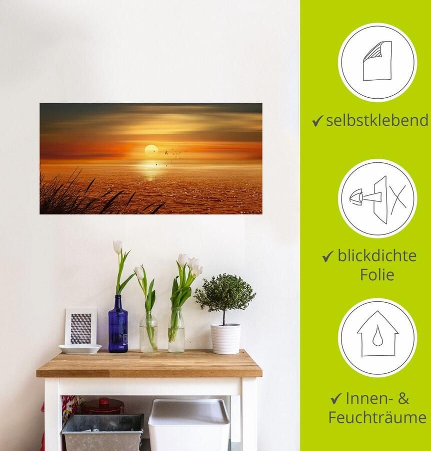 Artland Artprint Zonsondergang boven de zee als artprint op linnen poster muursticker in verschillende maten - Foto 4