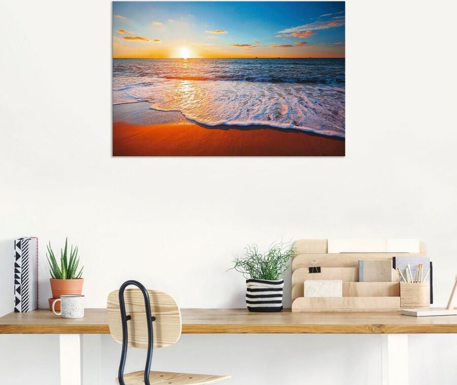 Artland Artprint Zonsondergang en de zee als artprint van aluminium artprint voor buiten artprint op linnen poster in verschillende maten. maten - Foto 5