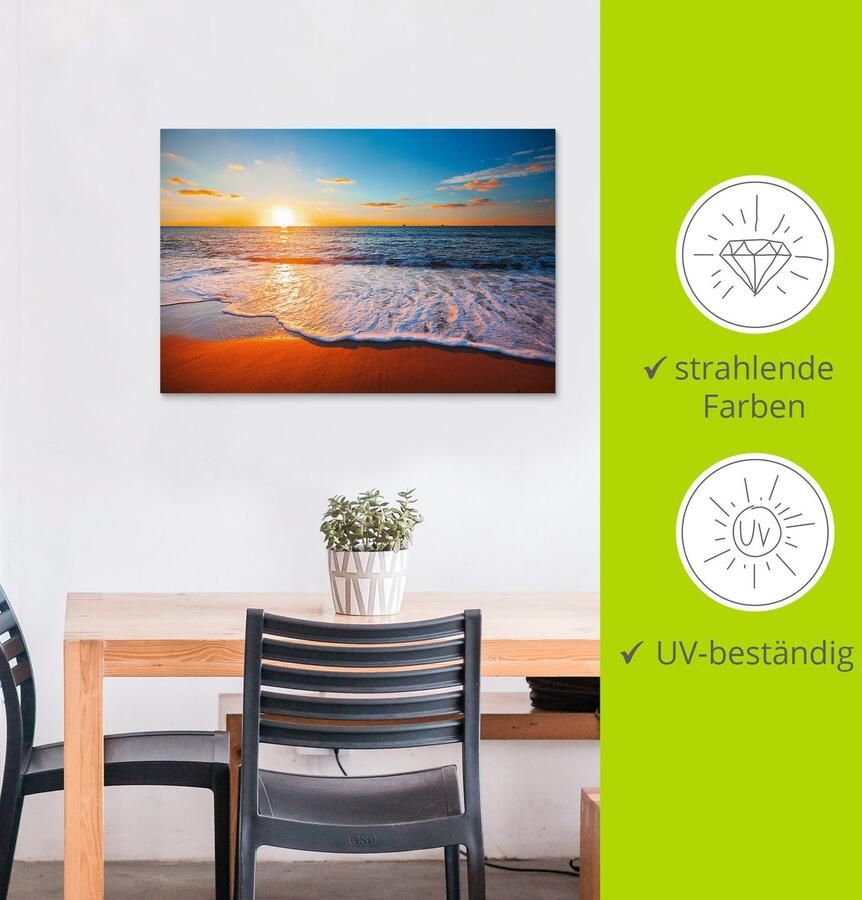 Artland Artprint Zonsondergang en de zee als artprint van aluminium artprint voor buiten artprint op linnen poster in verschillende maten. maten - Foto 3