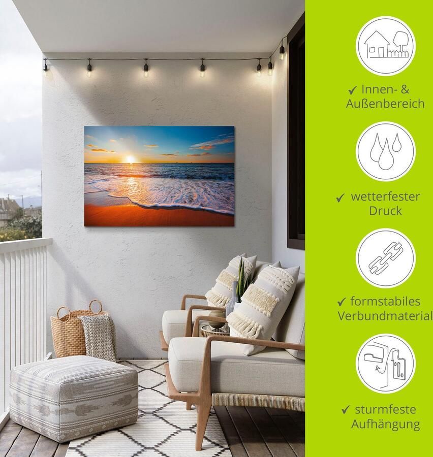 Artland Artprint Zonsondergang en de zee als artprint van aluminium artprint voor buiten artprint op linnen poster in verschillende maten. maten - Foto 4