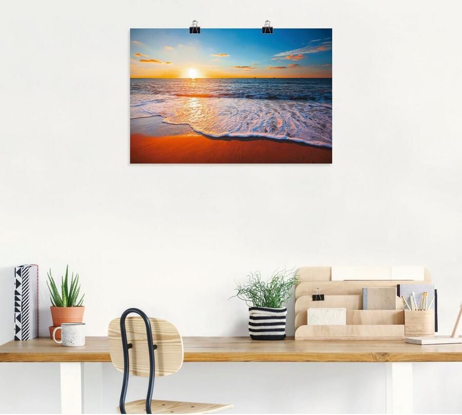Artland Artprint Zonsondergang en de zee als artprint van aluminium artprint voor buiten artprint op linnen poster in verschillende maten. maten - Foto 6