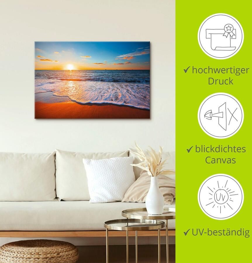 Artland Artprint Zonsondergang en de zee als artprint van aluminium artprint voor buiten artprint op linnen poster in verschillende maten. maten - Foto 2