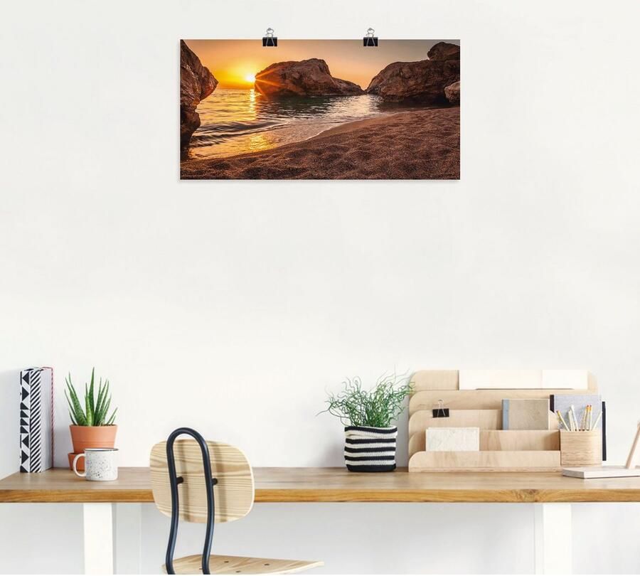 Artland Artprint Zonsondergang en strand als artprint van aluminium artprint voor buiten artprint op linnen poster muursticker - Foto 4