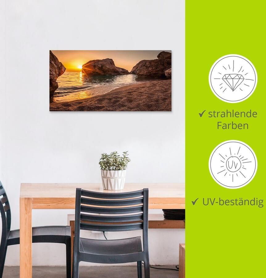 Artland Artprint Zonsondergang en strand als artprint van aluminium artprint voor buiten artprint op linnen poster muursticker - Foto 3