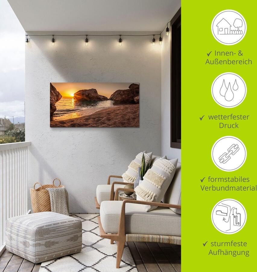 Artland Artprint Zonsondergang en strand als artprint van aluminium artprint voor buiten artprint op linnen poster muursticker - Foto 4