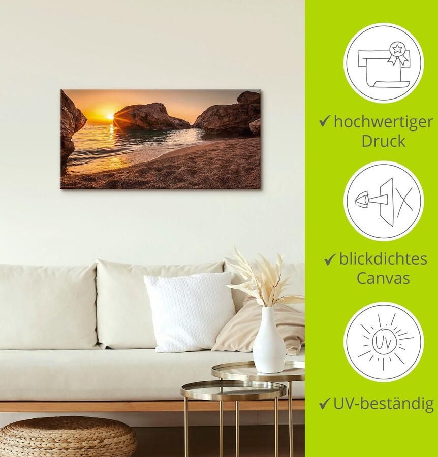 Artland Artprint Zonsondergang en strand als artprint van aluminium artprint voor buiten artprint op linnen poster muursticker - Foto 3