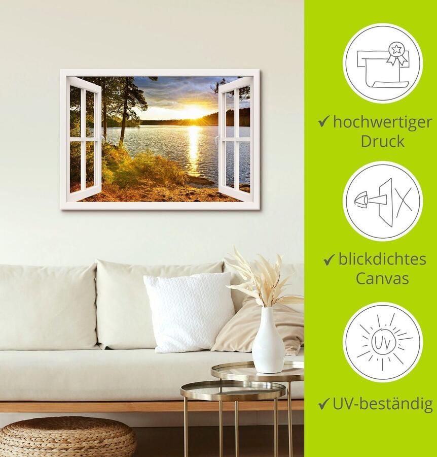 Artland Artprint Zonsondergang in Algonquin park als artprint op linnen poster muursticker in verschillende maten - Foto 3