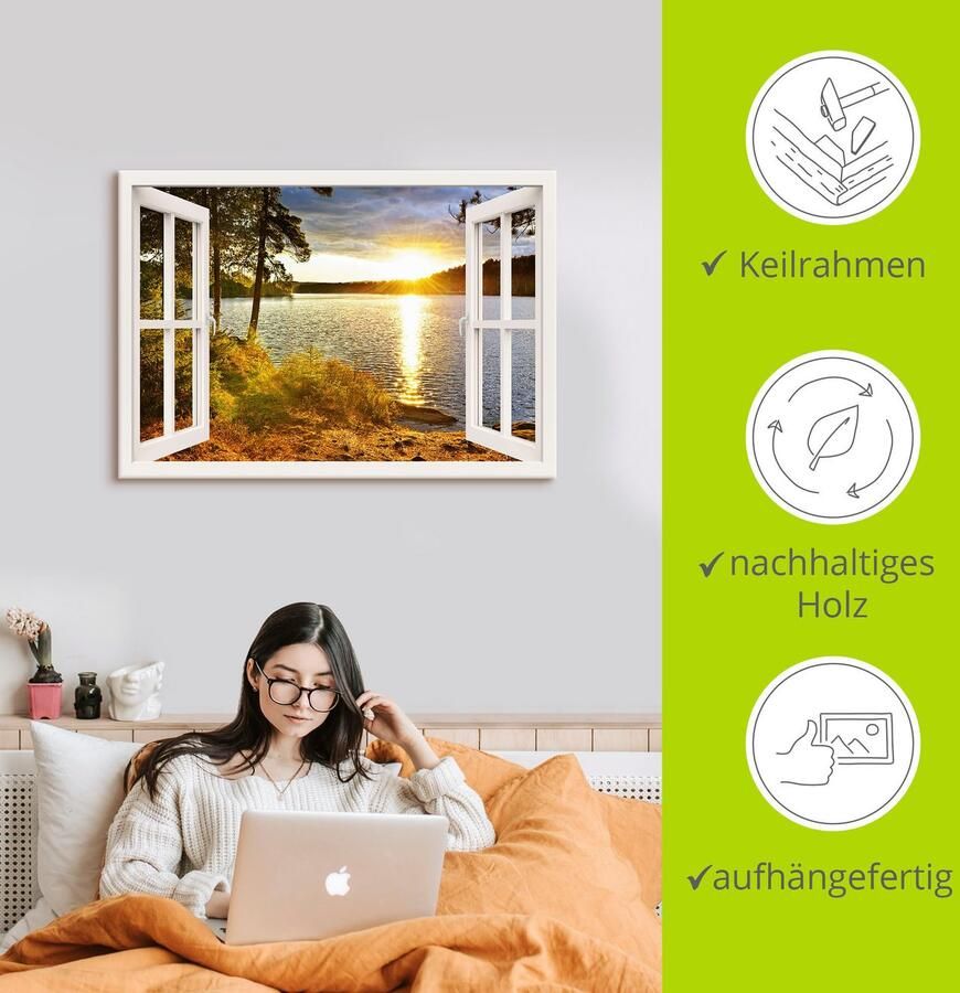 Artland Artprint Zonsondergang in Algonquin park als artprint op linnen poster muursticker in verschillende maten - Foto 2