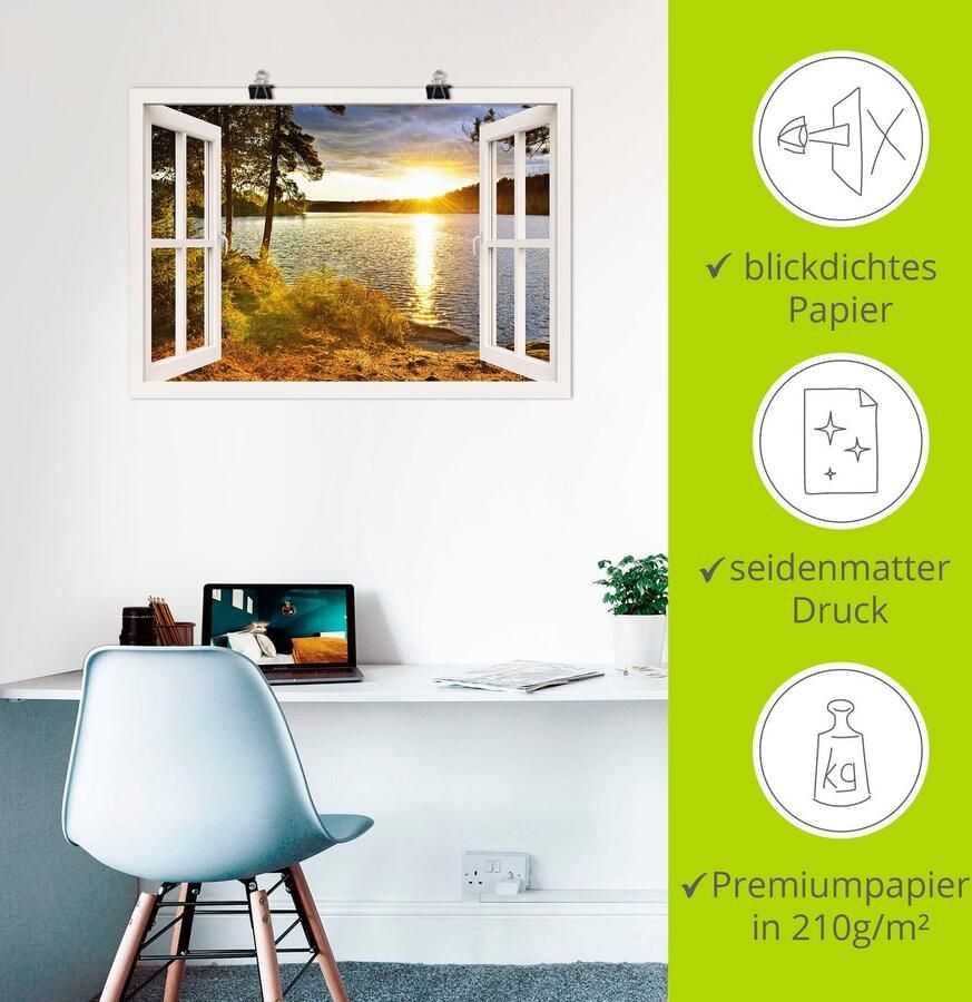 Artland Artprint Zonsondergang in Algonquin park als artprint op linnen poster muursticker in verschillende maten - Foto 3