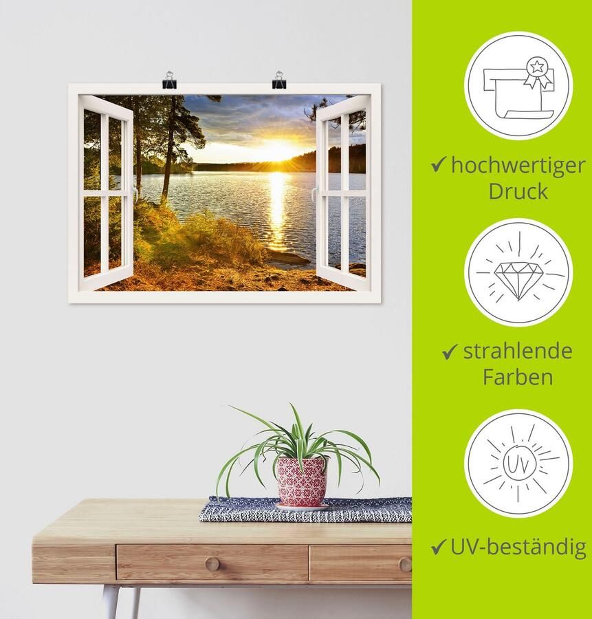 Artland Artprint Zonsondergang in Algonquin park als artprint op linnen poster muursticker in verschillende maten - Foto 4