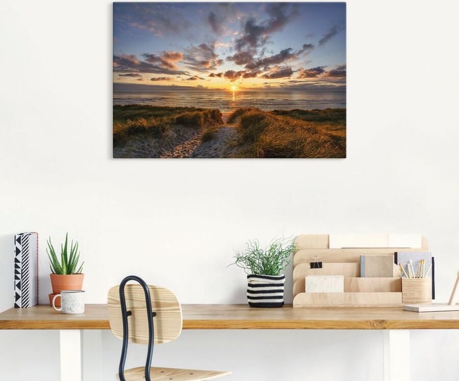 Artland Artprint op linnen Zonsondergang op Sylt - Foto 6