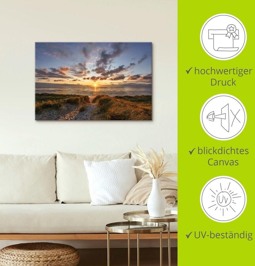 Artland Artprint op linnen Zonsondergang op Sylt - Foto 4