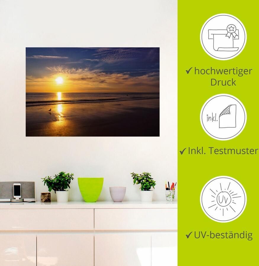 Artland Artprint Zonsondergang SPO als artprint van aluminium artprint op linnen muursticker verschillende maten - Foto 2