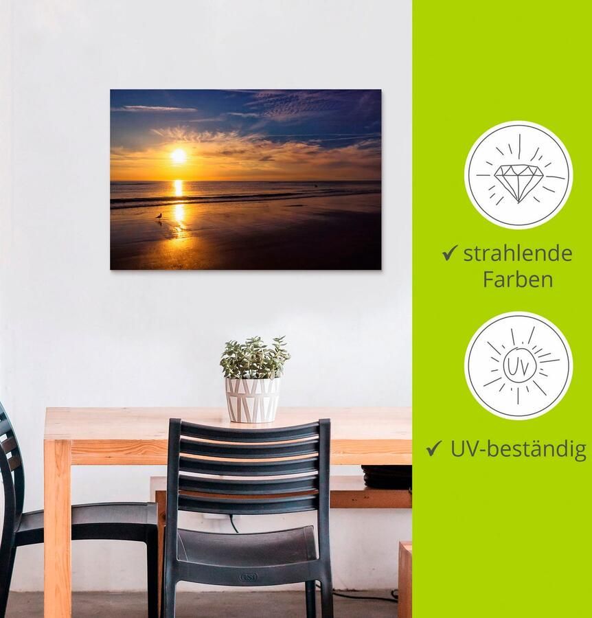 Artland Artprint Zonsondergang SPO als artprint van aluminium artprint op linnen muursticker verschillende maten - Foto 2