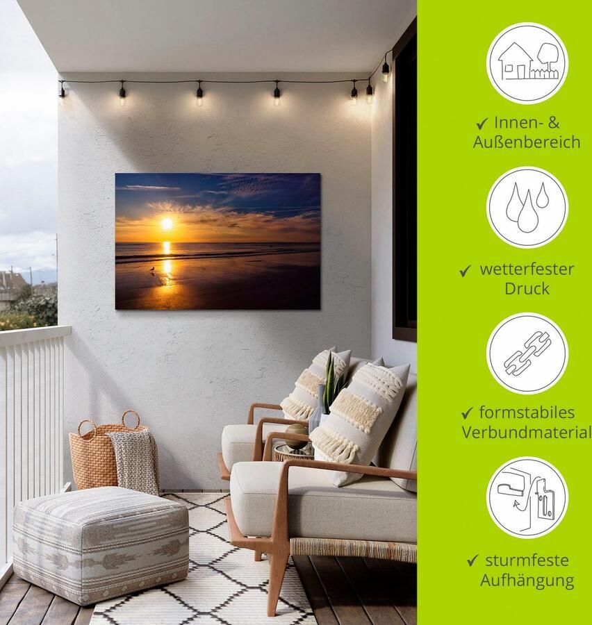 Artland Artprint Zonsondergang SPO als artprint van aluminium artprint op linnen muursticker verschillende maten - Foto 3