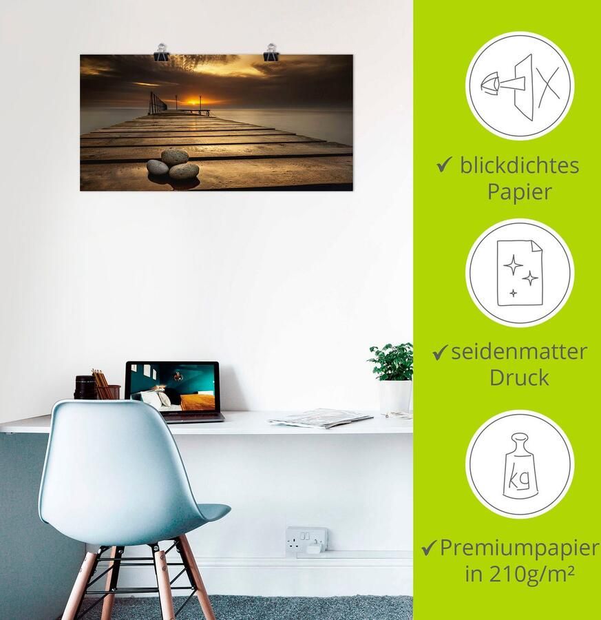 Artland Artprint Zonsopkomst aan de Zwarte Zee als artprint op linnen poster in verschillende formaten maten - Foto 3
