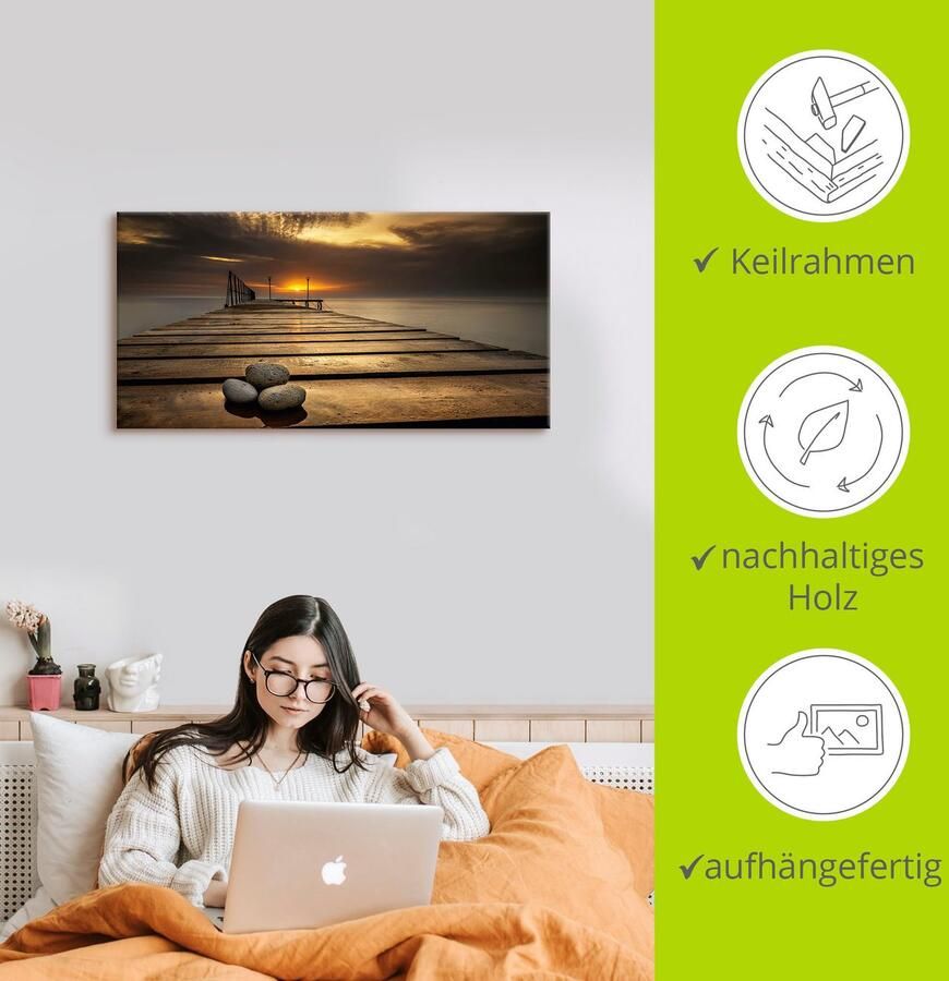 Artland Artprint Zonsopkomst aan de Zwarte Zee als artprint op linnen poster in verschillende formaten maten - Foto 2