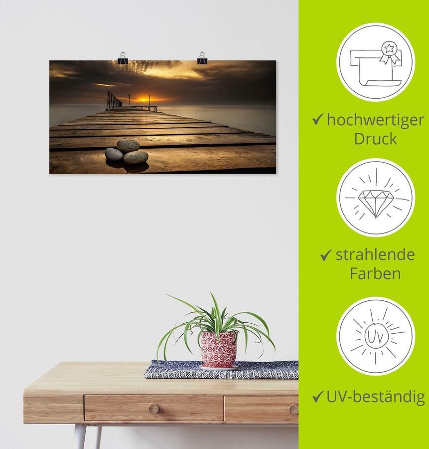 Artland Artprint Zonsopkomst aan de Zwarte Zee als artprint op linnen poster in verschillende formaten maten - Foto 4