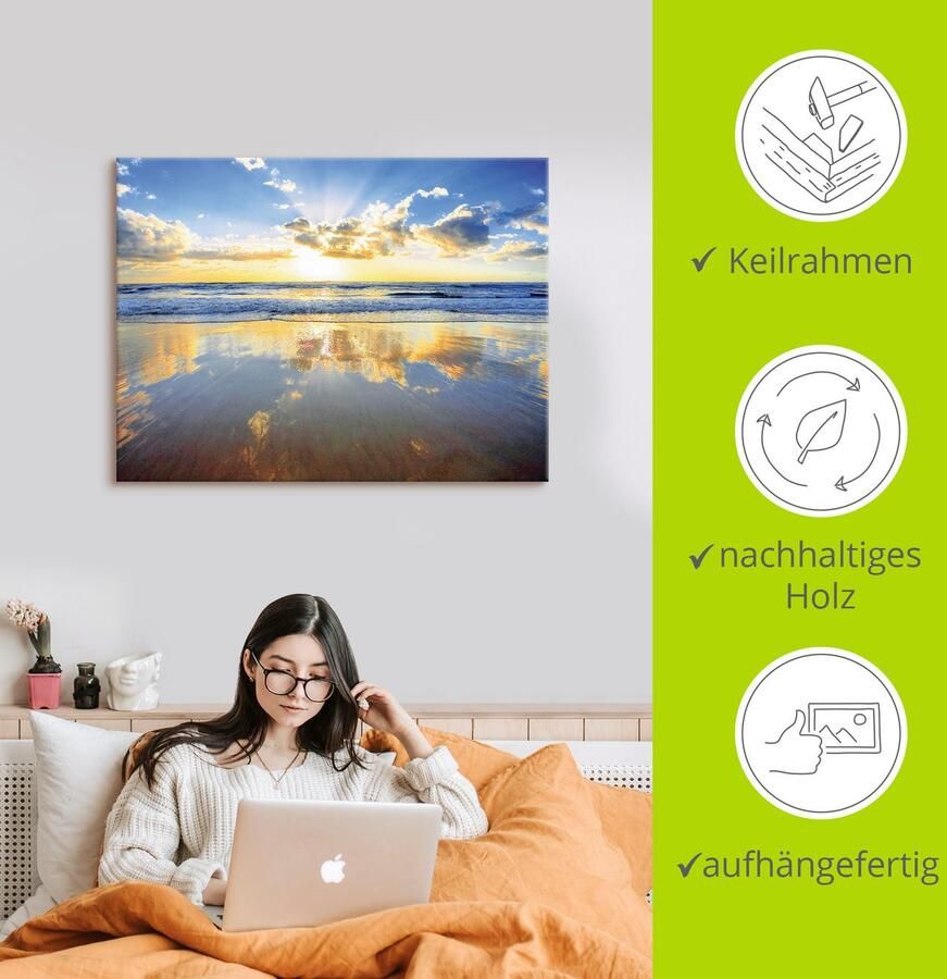 Artland Artprint Zonsopkomst boven de oceaan als artprint van aluminium artprint voor buiten artprint op linnen poster muursticker - Foto 2