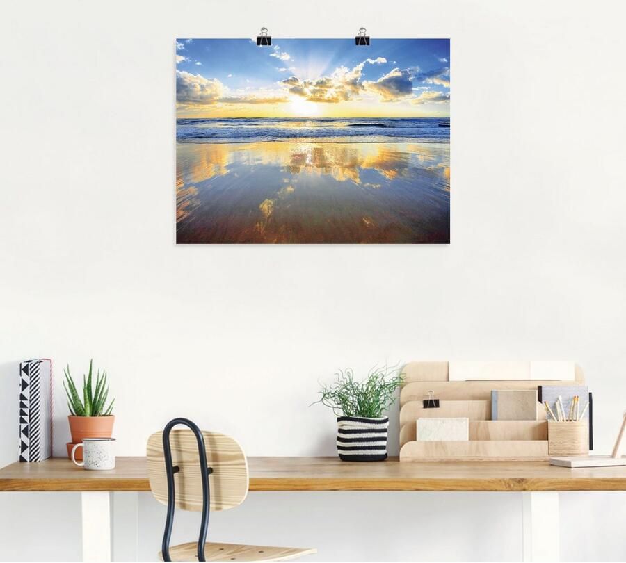 Artland Artprint Zonsopkomst boven de oceaan als artprint van aluminium artprint voor buiten artprint op linnen poster muursticker - Foto 4