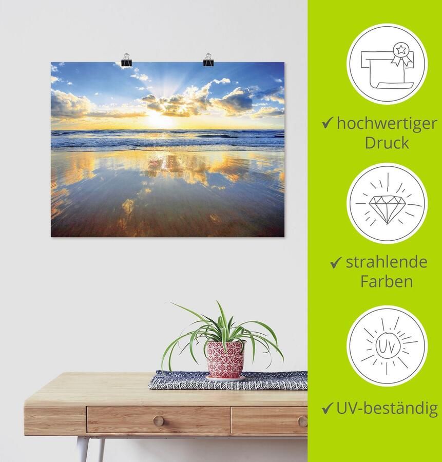 Artland Artprint Zonsopkomst boven de oceaan als artprint van aluminium artprint voor buiten artprint op linnen poster muursticker - Foto 3