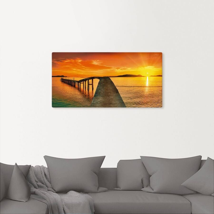 Artland Artprint Zonsopkomst boven de zee als artprint van aluminium artprint voor buiten artprint op linnen in verschillende maten