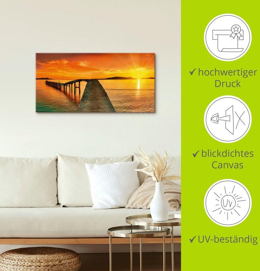 Artland Artprint Zonsopkomst boven de zee als artprint van aluminium artprint voor buiten artprint op linnen in verschillende maten - Foto 3