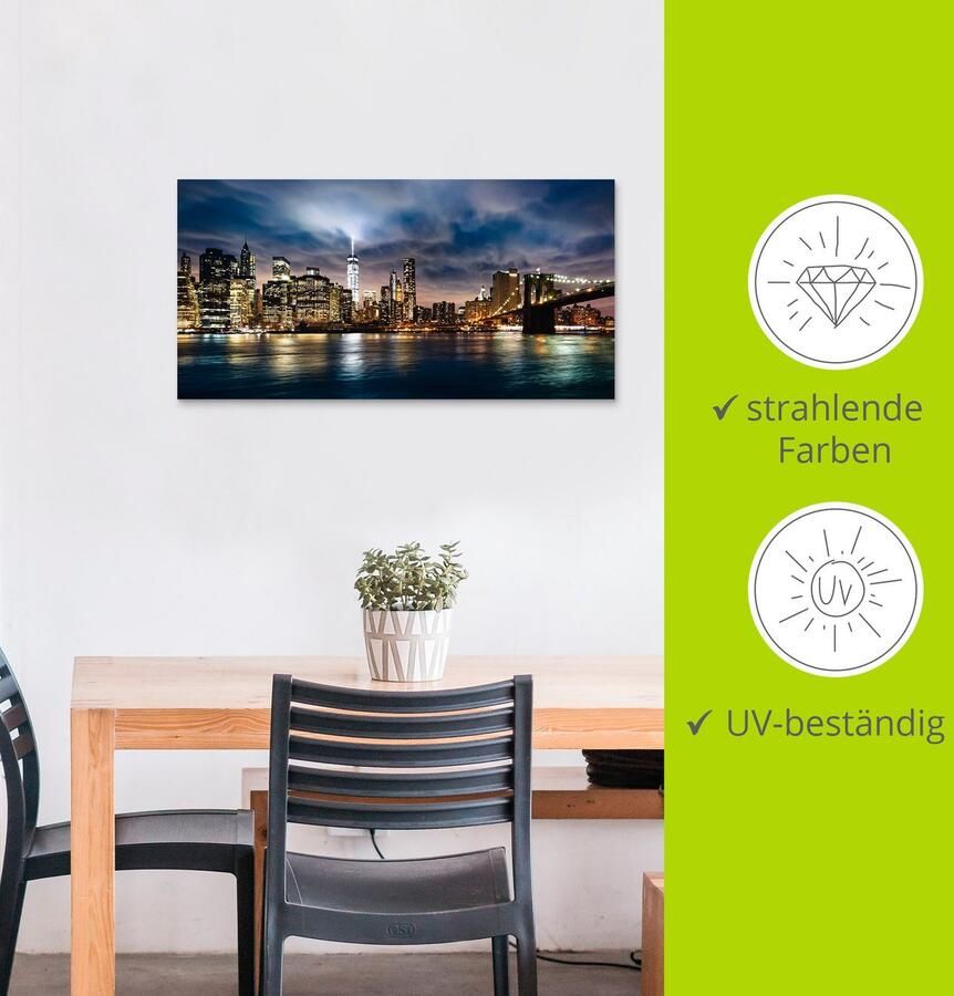 Artland Artprint Zonsopkomst boven Manhattan als artprint van aluminium artprint voor buiten artprint op linnen in verschillende maten - Foto 3