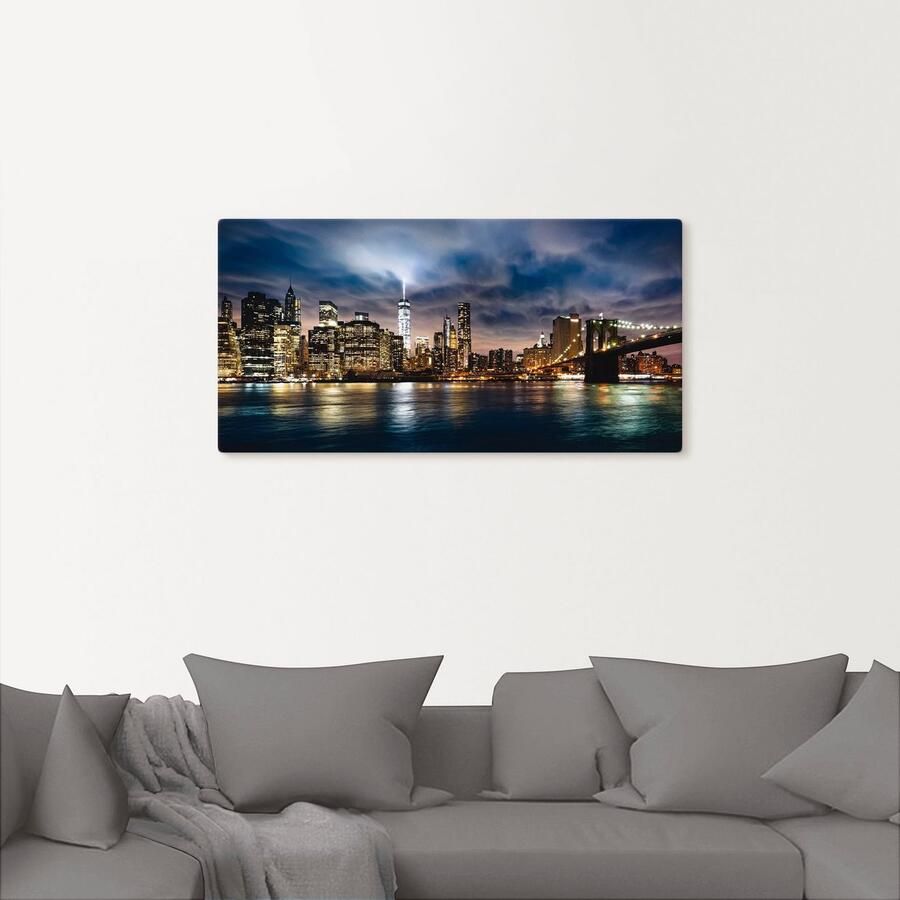 Artland Artprint op linnen Zonsopkomst boven Manhattan - Foto 2