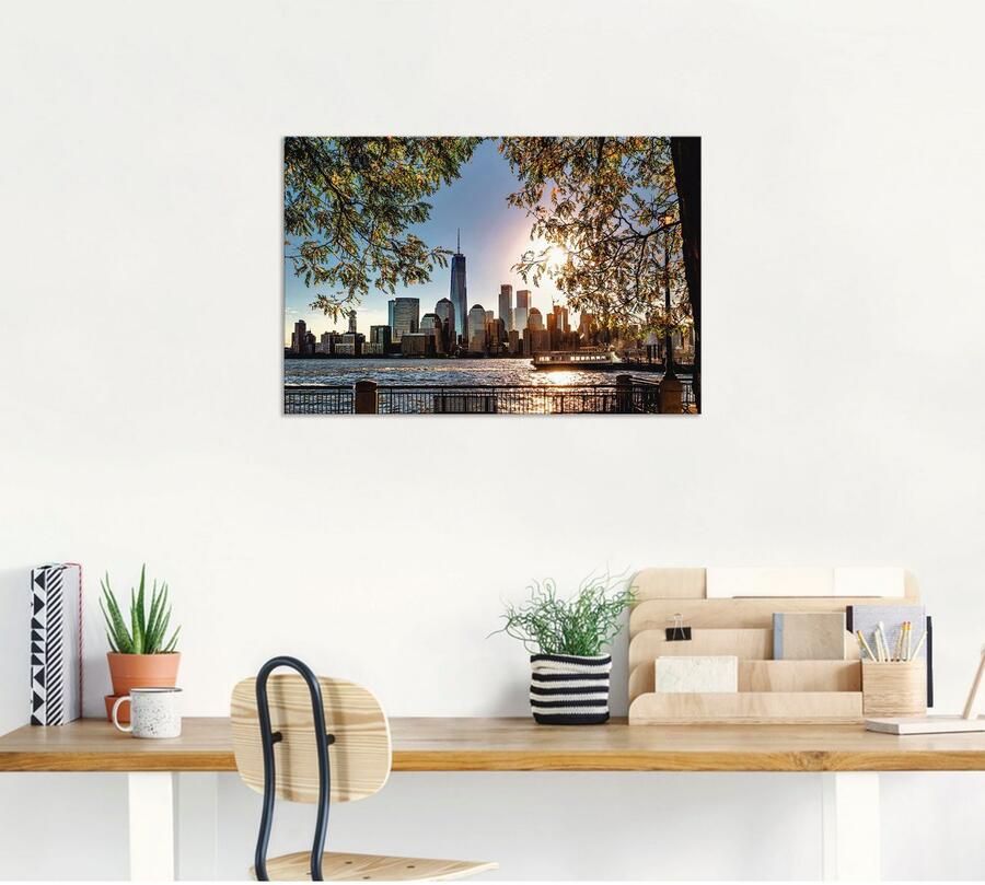 Artland Artprint Zonsopkomst boven New York als artprint van aluminium artprint voor buiten artprint op linnen poster muursticker - Foto 3