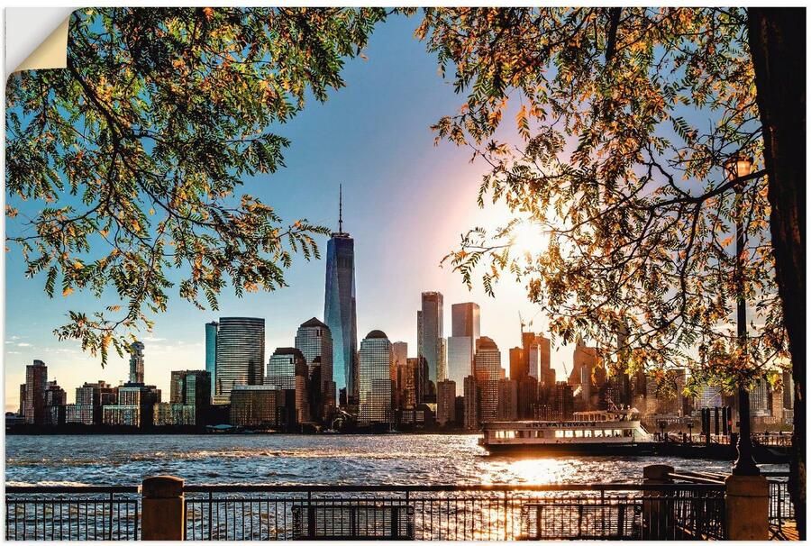 Artland Artprint Zonsopkomst boven New York als artprint van aluminium artprint voor buiten artprint op linnen poster muursticker - Foto 4