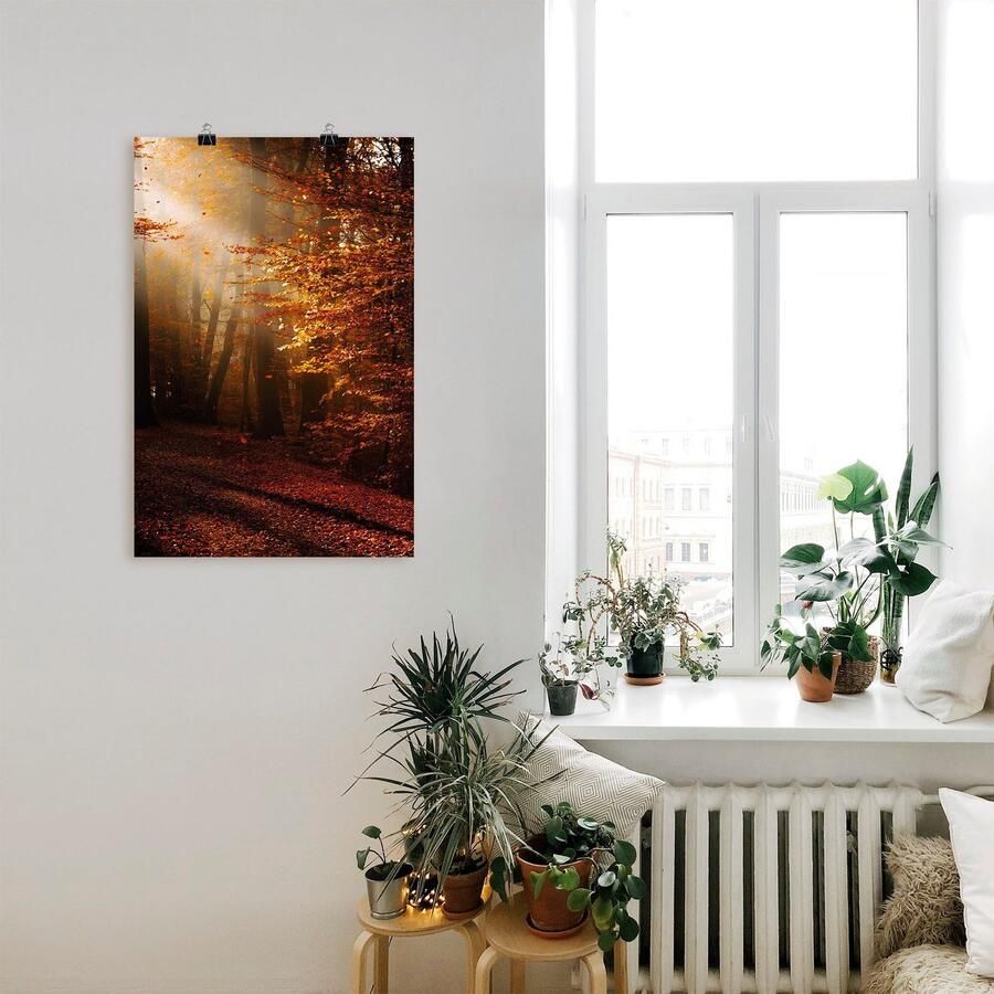 Artland Artprint Zonsopkomst in de herfst als artprint op linnen poster in verschillende formaten maten - Foto 2