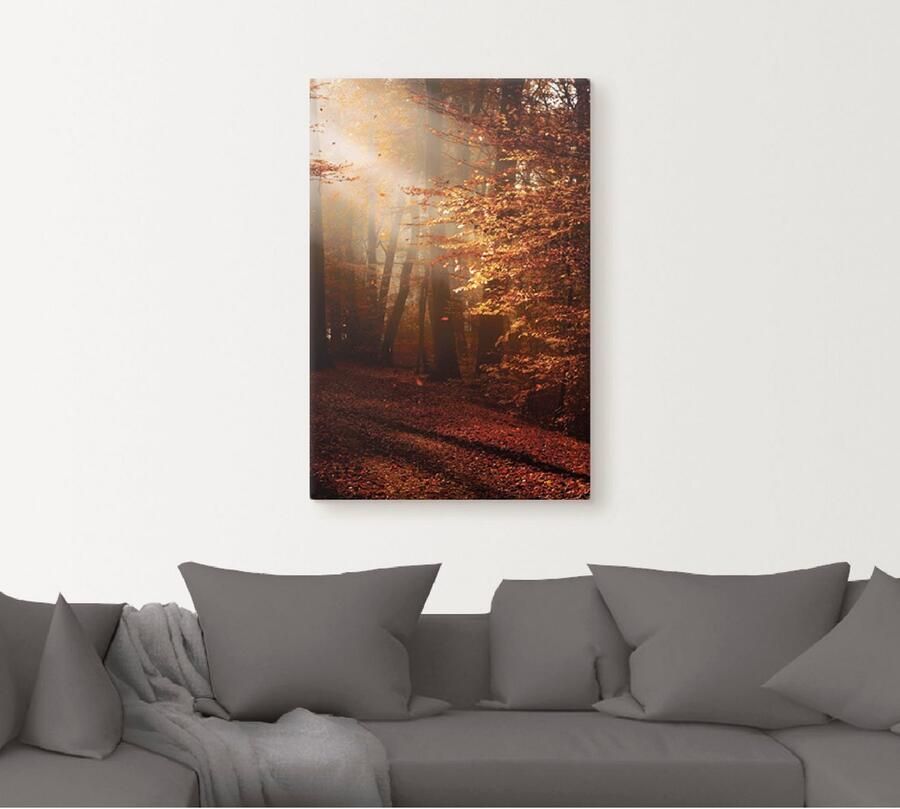 Artland Artprint Zonsopkomst in de herfst als artprint op linnen poster in verschillende formaten maten - Foto 5