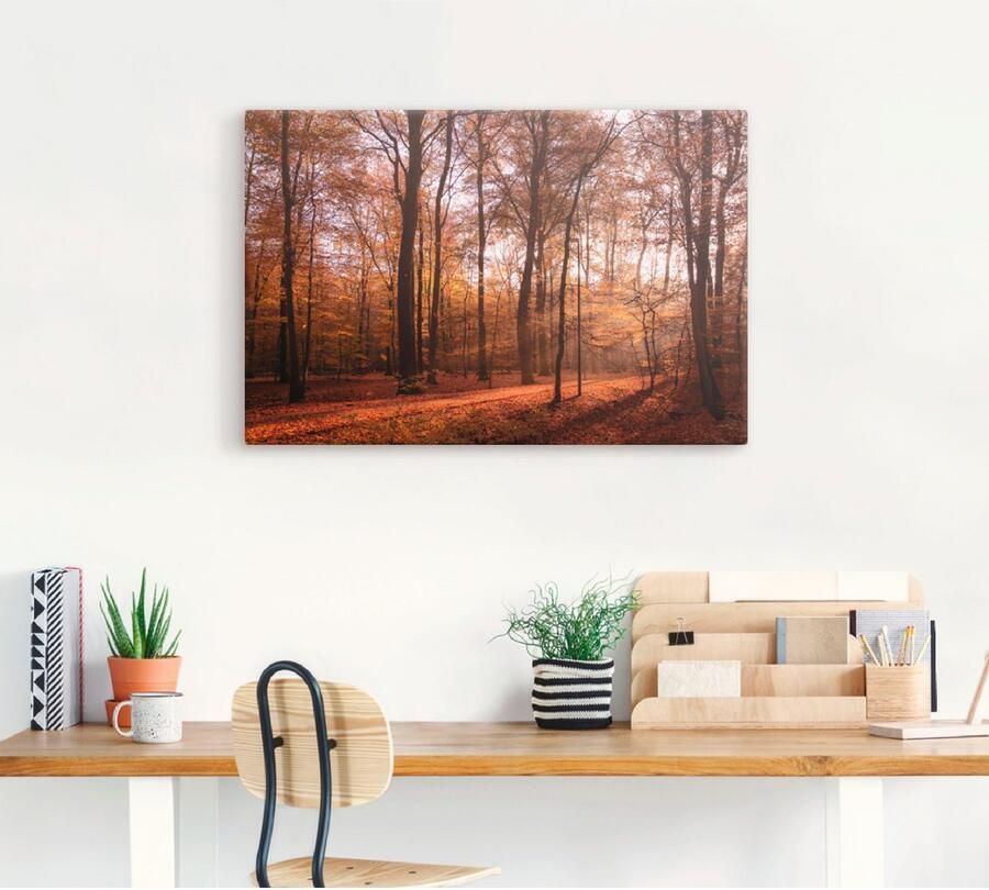Artland Artprint op linnen Zonsopkomst in de herfst II - Foto 4