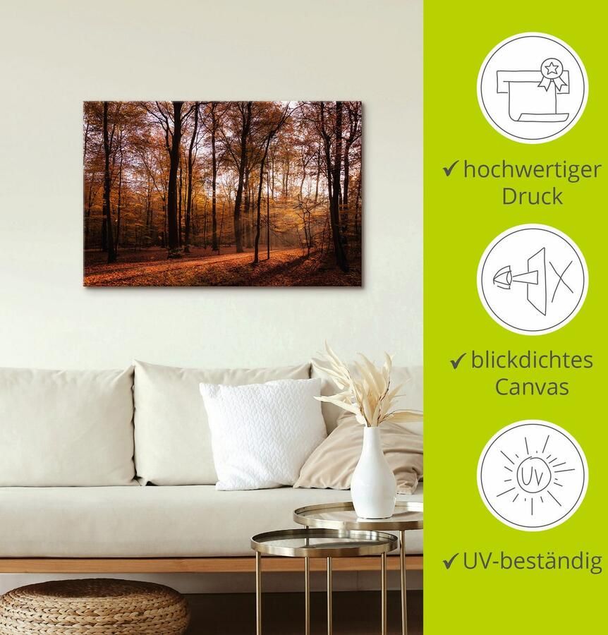 Artland Artprint op linnen Zonsopkomst in de herfst II - Foto 3