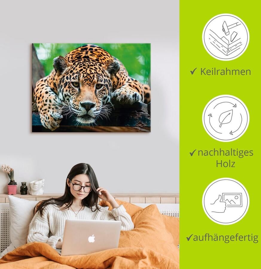 Artland Artprint op linnen Zuid-Amerikaanse jaguar - Foto 3