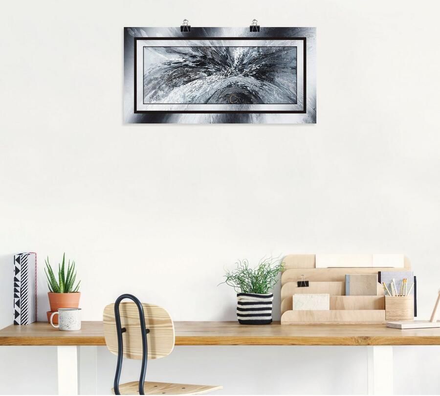 Artland Artprint Zwart wit Abstract 1 als artprint van aluminium artprint voor buiten artprint op linnen poster in verschillende maten. maten - Foto 4