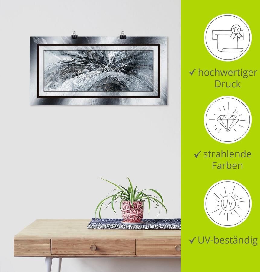 Artland Artprint Zwart wit Abstract 1 als artprint van aluminium artprint voor buiten artprint op linnen poster in verschillende maten. maten - Foto 3