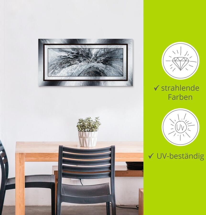 Artland Artprint Zwart wit Abstract 1 als artprint van aluminium artprint voor buiten artprint op linnen poster in verschillende maten. maten - Foto 3