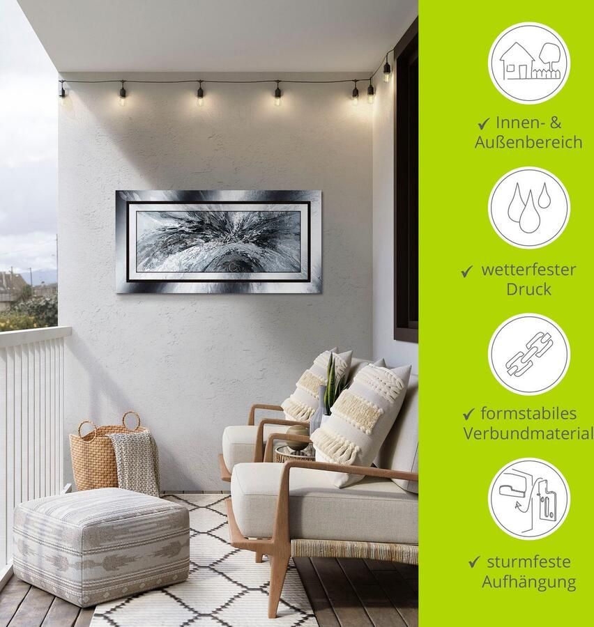 Artland Artprint Zwart wit Abstract 1 als artprint van aluminium artprint voor buiten artprint op linnen poster in verschillende maten. maten - Foto 4