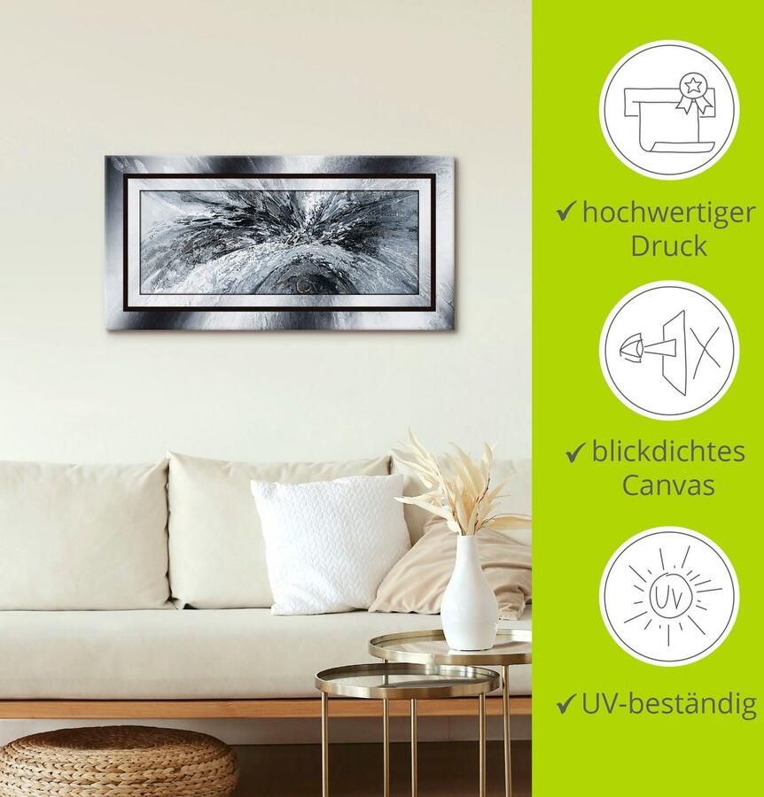 Artland Artprint Zwart wit Abstract 1 als artprint van aluminium artprint voor buiten artprint op linnen poster in verschillende maten. maten - Foto 4