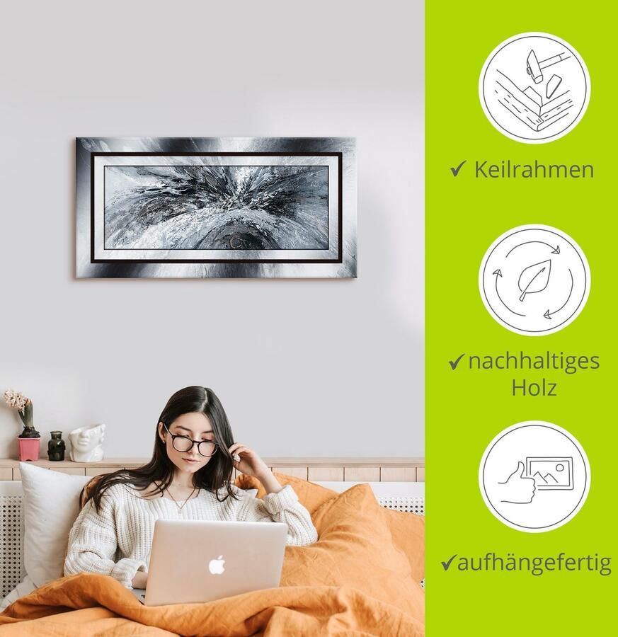 Artland Artprint Zwart wit Abstract 1 als artprint van aluminium artprint voor buiten artprint op linnen poster in verschillende maten. maten - Foto 3