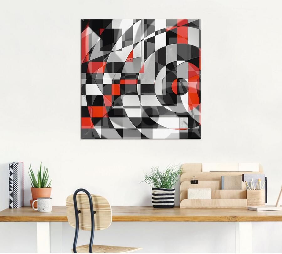 Artland Artprint Zwart-wit raakt rood versie 1 als artprint van aluminium artprint voor buiten artprint op linnen in verschillende maten - Foto 4