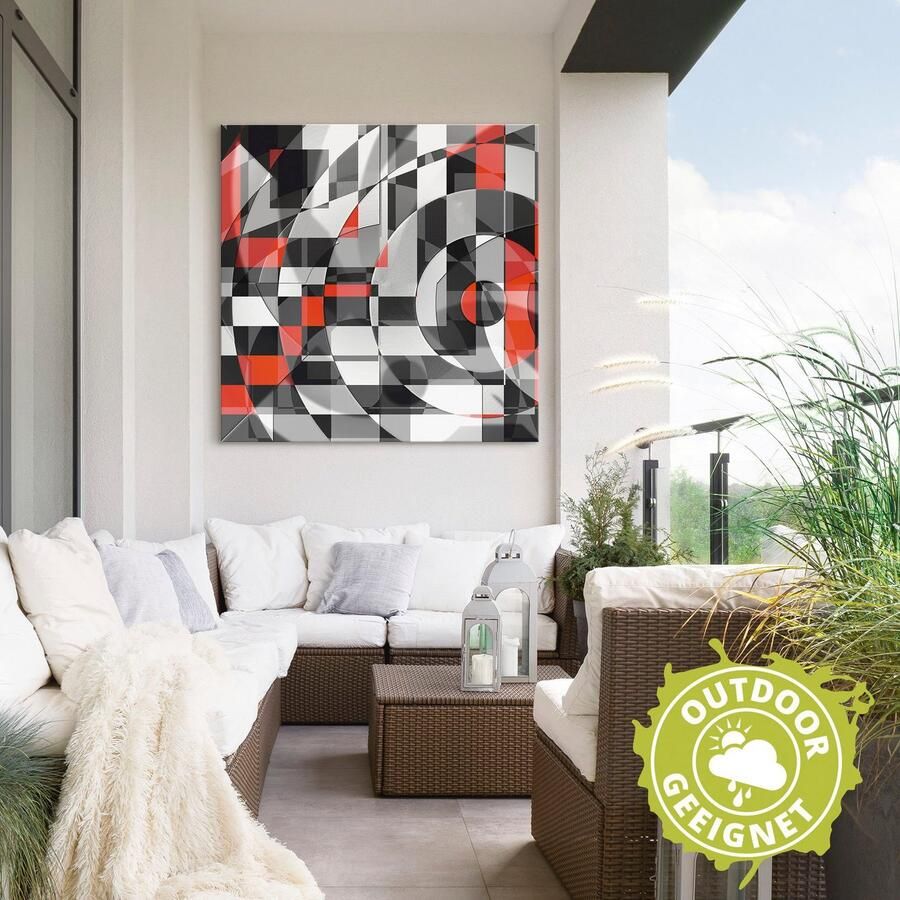 Artland Artprint Zwart-wit raakt rood versie 1 als artprint van aluminium artprint voor buiten artprint op linnen in verschillende maten