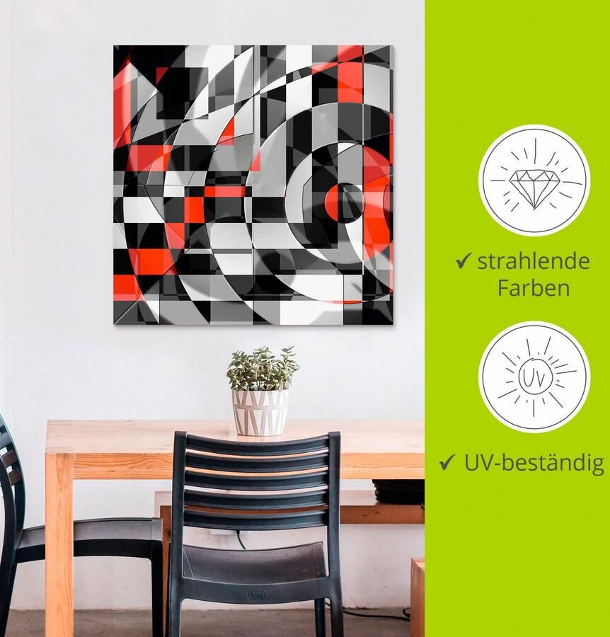 Artland Artprint Zwart-wit raakt rood versie 1 als artprint van aluminium artprint voor buiten artprint op linnen in verschillende maten - Foto 2