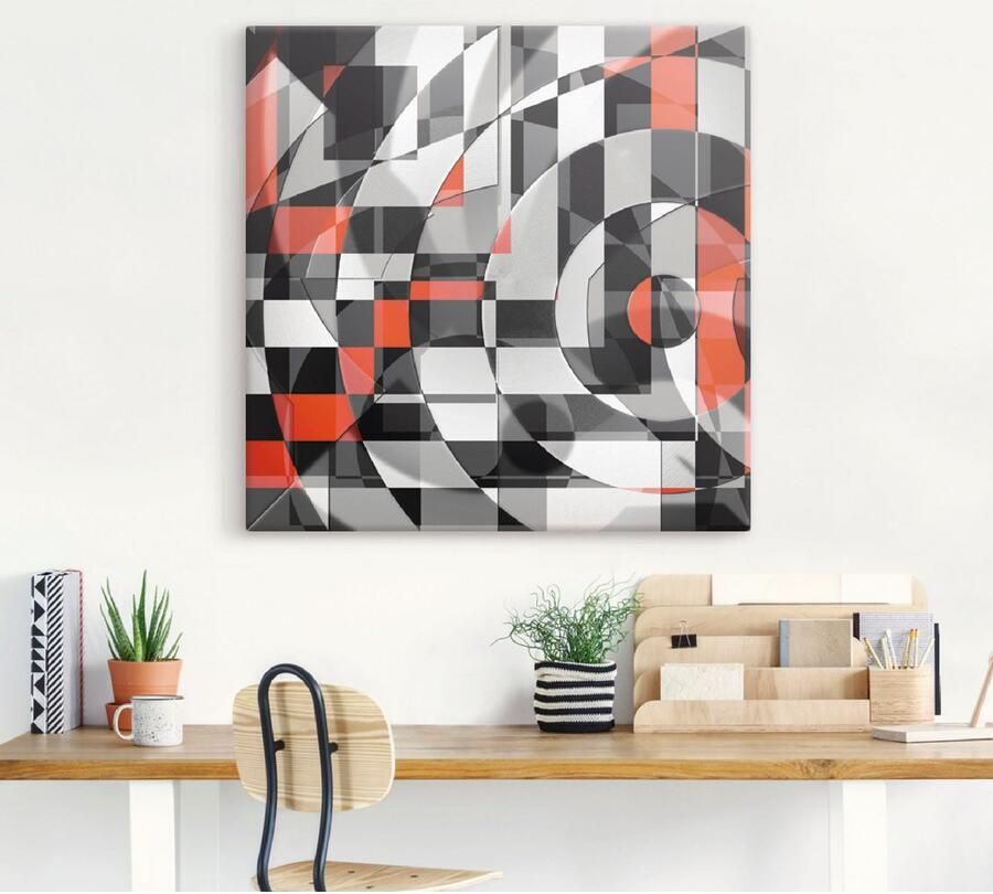 Artland Artprint Zwart-wit raakt rood versie 1 als artprint van aluminium artprint voor buiten artprint op linnen in verschillende maten - Foto 4