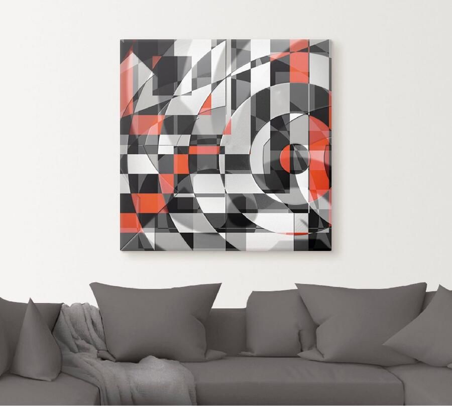 Artland Artprint Zwart-wit raakt rood versie 1 als artprint van aluminium artprint voor buiten artprint op linnen in verschillende maten - Foto 5